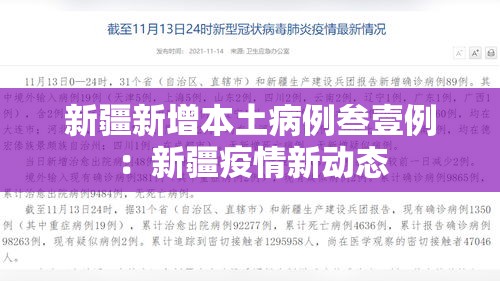 新疆新增本土病例叁壹例：新疆疫情新动态