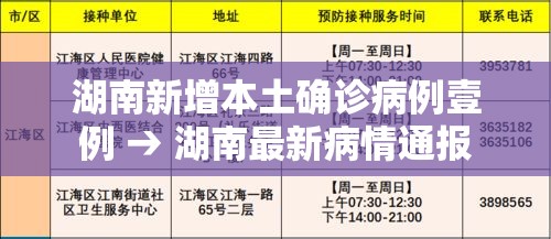 湖南新增本土确诊病例壹例 → 湖南最新病情通报