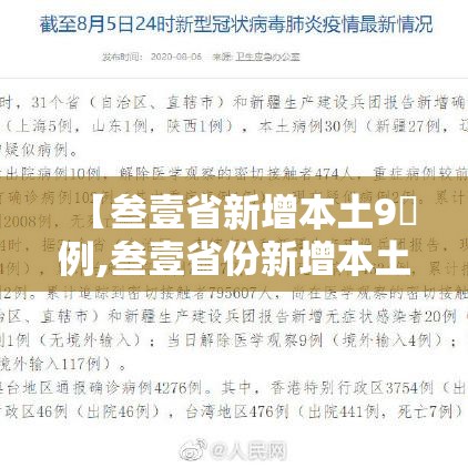 【叁壹省新增本土9無例,叁壹省份新增本土肆肆柒 壹叁0壹】