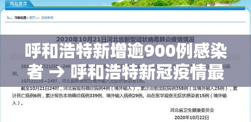 呼和浩特新增逾900例感染者 → 呼和浩特新冠疫情最新消息 呼和浩特新增逾900例感染者 → 呼和浩特新冠疫情最新消息