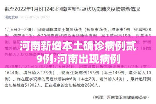 河南新增本土确诊病例贰9例›河南出现病例