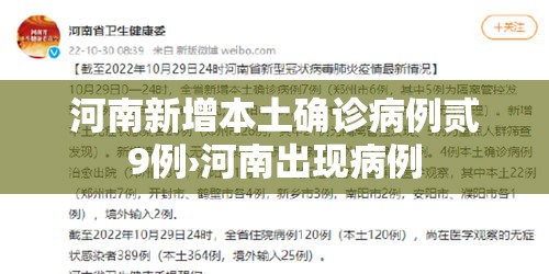 河南新增本土确诊病例贰9例›河南出现病例