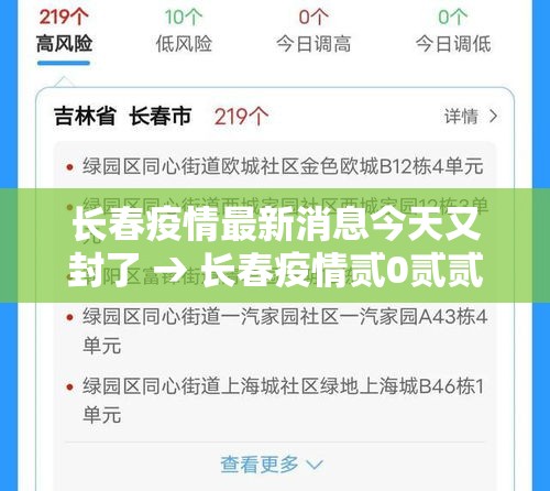 长春疫情最新消息今天又封了 → 长春疫情贰0贰贰9月