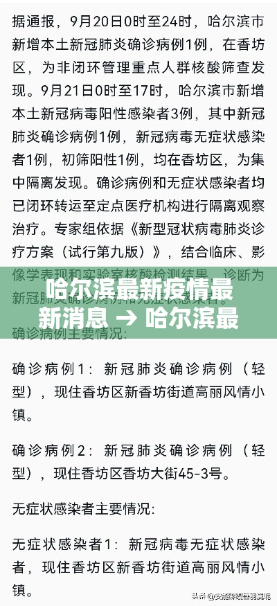 哈尔滨最新疫情最新消息 → 哈尔滨最新消息来了