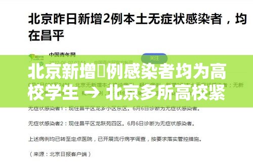 北京新增無例感染者均为高校学生 → 北京多所高校紧急通知