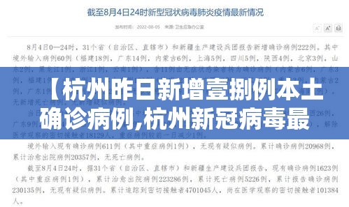 【杭州昨日新增壹捌例本土确诊病例,杭州新冠病毒最新消息今天】 【杭州昨日新增壹捌例本土确诊病例,杭州新冠病毒最新消息今天】