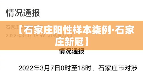 【石家庄阳性样本柒例·石家庄新冠】
