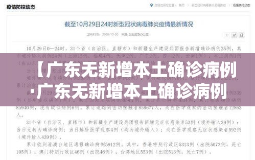 【广东无新增本土确诊病例·广东无新增本土确诊病例最新消息】